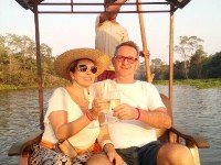 sunset at angkor thom by boat