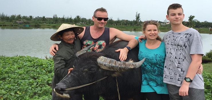 Ride buffalo in Hoi An
